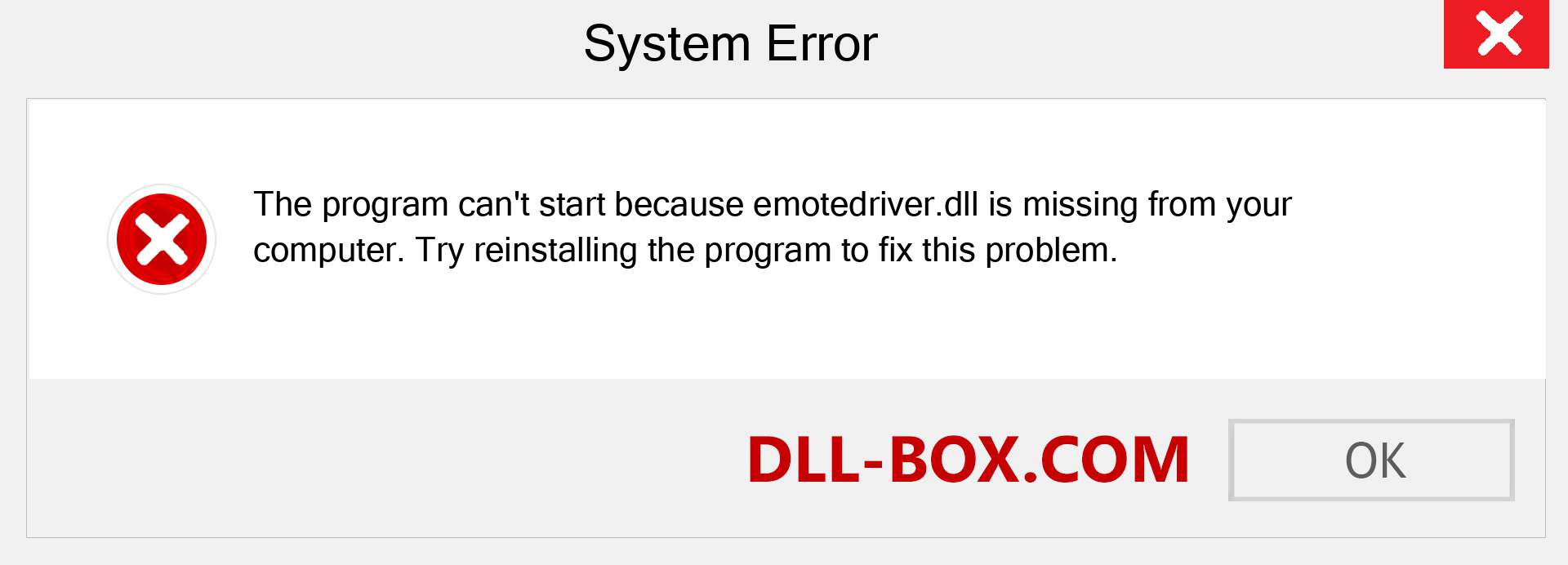  emotedriver.dll file is missing?. Download for Windows 7, 8, 10 - Fix  emotedriver dll Missing Error on Windows, photos, images